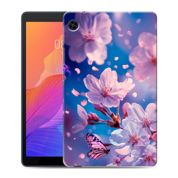 Силиконовый чехол на Huawei MatePad T8 с принтом цветы бабочки Силиконовый чехол на Huawei MatePad T8 с принтом цветы бабочки