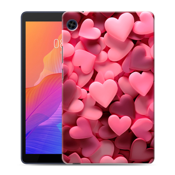 Силиконовый чехол на Huawei MatePad T8 с принтом розовые сердечки