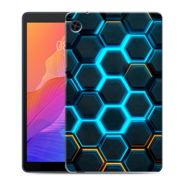 Силиконовый чехол на Huawei MatePad T8 с принтом Неоновые соты