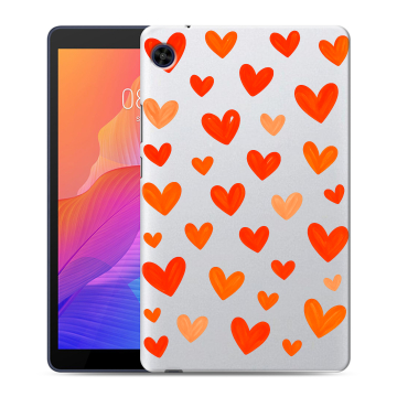 Силиконовый чехол на Huawei MatePad T8 с принтом Сердечки