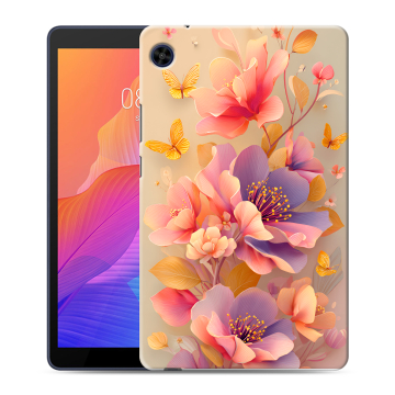 Силиконовый чехол на Huawei MatePad T8 с принтом Цветы и бабочки