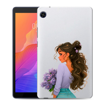 Силиконовый чехол на Huawei MatePad T8 с принтом девушка цветы