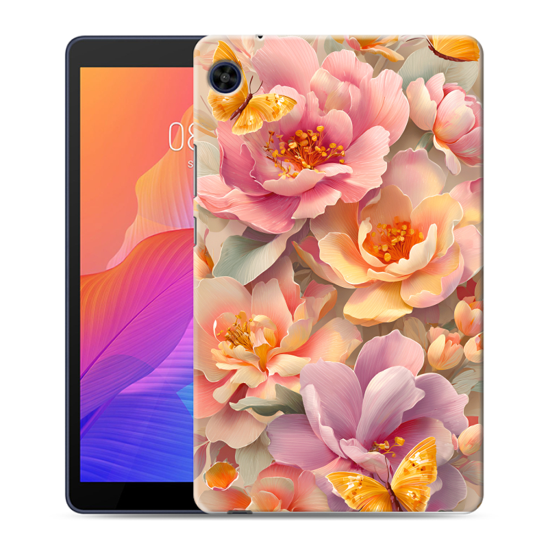 Силиконовый чехол на Huawei MatePad T8 с принтом Цветы и бабочки Силиконовый чехол на Huawei MatePad T8 с принтом Цветы и бабочки