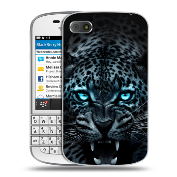 Пластиковый чехол на BlackBerry Q10 с принтом Темный леопард Пластиковый чехол на BlackBerry Q10 с принтом Темный леопард