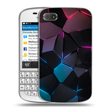 Пластиковый чехол на BlackBerry Q10 с принтом Геометрия неона Пластиковый чехол на BlackBerry Q10 с принтом Геометрия неона