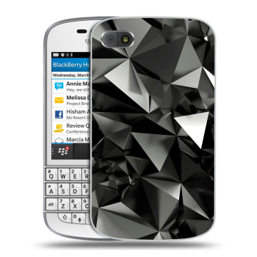 Пластиковый чехол на BlackBerry Q10 с принтом Черные кристаллы