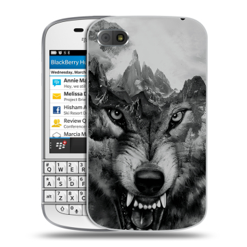 Пластиковый чехол на BlackBerry Q10 с принтом Волк