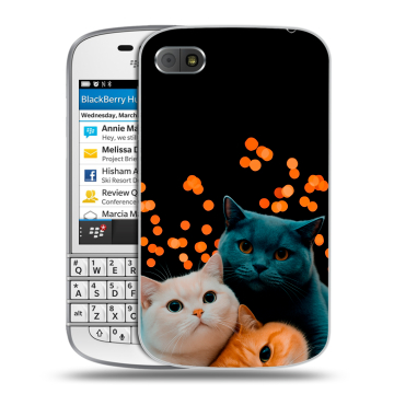 Пластиковый чехол на BlackBerry Q10 с принтом Кошки