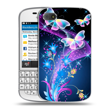 Пластиковый чехол на BlackBerry Q10 с принтом Бабочки Пластиковый чехол на BlackBerry Q10 с принтом Бабочки