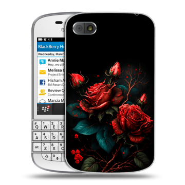 Пластиковый чехол на BlackBerry Q10 с принтом Розы красные Пластиковый чехол на BlackBerry Q10 с принтом Розы красные