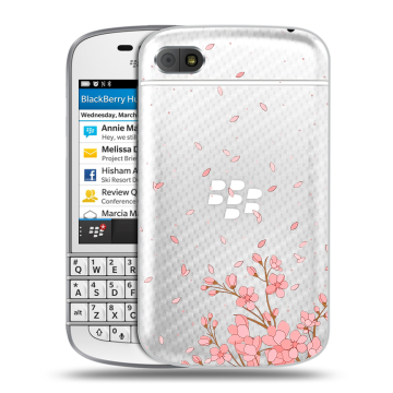 Пластиковый чехол на BlackBerry Q10 с принтом Ветка сакуры Пластиковый чехол на BlackBerry Q10 с принтом Ветка сакуры