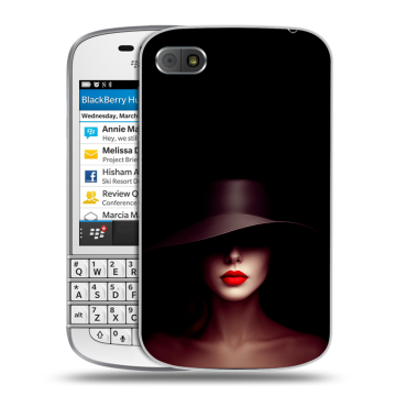 Пластиковый чехол на BlackBerry Q10 с принтом Девушка в шляпе Пластиковый чехол на BlackBerry Q10 с принтом Девушка в шляпе