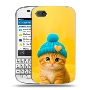 Пластиковый чехол на BlackBerry Q10 с принтом Котенок в шапке Пластиковый чехол на BlackBerry Q10 с принтом Котенок в шапке