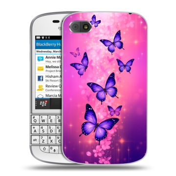Пластиковый чехол на BlackBerry Q10 с принтом Бабочки Пластиковый чехол на BlackBerry Q10 с принтом Бабочки