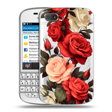 Пластиковый чехол на BlackBerry Q10 с принтом Розы Пластиковый чехол на BlackBerry Q10 с принтом Розы
