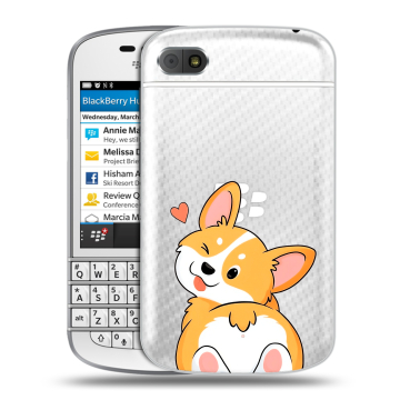 Пластиковый чехол на BlackBerry Q10 с принтом Корги Пластиковый чехол на BlackBerry Q10 с принтом Корги