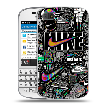 Пластиковый чехол на BlackBerry Q10 с принтом Найк