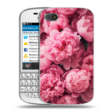 Пластиковый чехол на BlackBerry Q10 с принтом цветы пионы Пластиковый чехол на BlackBerry Q10 с принтом цветы пионы