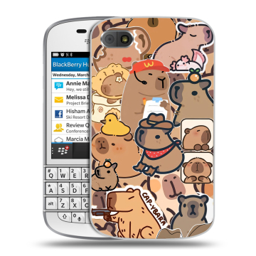 Пластиковый чехол на BlackBerry Q10 с принтом капибара Пластиковый чехол на BlackBerry Q10 с принтом капибара