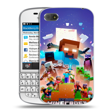Пластиковый чехол на BlackBerry Q10 с принтом Майнкрафт Minecraft