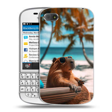 Пластиковый чехол на BlackBerry Q10 с принтом Капибара Пластиковый чехол на BlackBerry Q10 с принтом Капибара