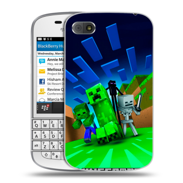 Пластиковый чехол на BlackBerry Q10 с принтом Майнкрафт