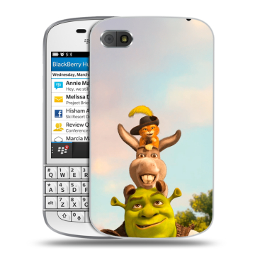 Пластиковый чехол на BlackBerry Q10 с принтом Шрек Shrek