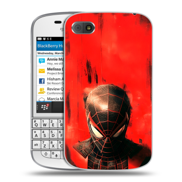 Пластиковый чехол на BlackBerry Q10 с принтом человек паук spiderman Пластиковый чехол на BlackBerry Q10 с принтом человек паук spiderman