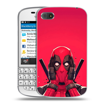 Пластиковый чехол на BlackBerry Q10 с принтом Дедпул Deadpool Пластиковый чехол на BlackBerry Q10 с принтом Дедпул Deadpool
