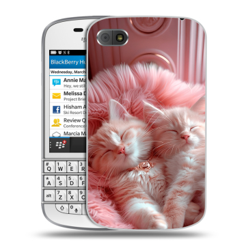 Пластиковый чехол на BlackBerry Q10 с принтом котята котики