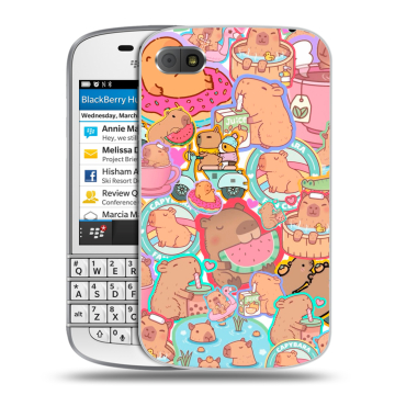 Пластиковый чехол на BlackBerry Q10 с принтом капибары Пластиковый чехол на BlackBerry Q10 с принтом капибары