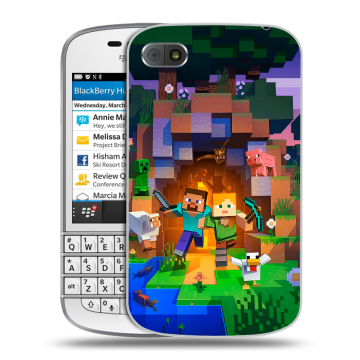 Пластиковый чехол на BlackBerry Q10 с принтом Майнкрафт Minecraft