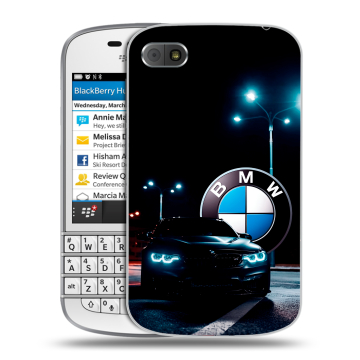 Пластиковый чехол на BlackBerry Q10 с принтом БМВ BMW