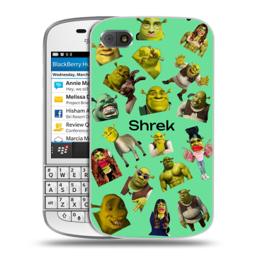 Пластиковый чехол на BlackBerry Q10 с принтом Шрек Shrek