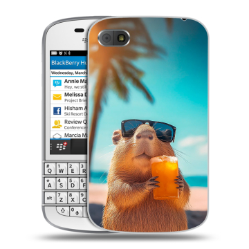 Пластиковый чехол на BlackBerry Q10 с принтом Капибара Пластиковый чехол на BlackBerry Q10 с принтом Капибара