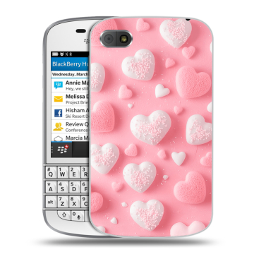 Пластиковый чехол на BlackBerry Q10 с принтом Сердечки Пластиковый чехол на BlackBerry Q10 с принтом Сердечки