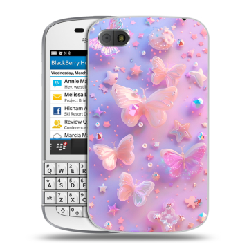 Пластиковый чехол на BlackBerry Q10 с принтом Бабочки Пластиковый чехол на BlackBerry Q10 с принтом Бабочки