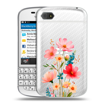 Пластиковый чехол на BlackBerry Q10 с принтом Цветы