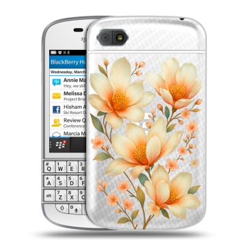 Пластиковый чехол на BlackBerry Q10 с принтом Цветы