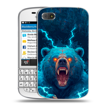 Пластиковый чехол на BlackBerry Q10 с принтом Медведь