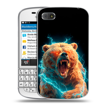 Пластиковый чехол на BlackBerry Q10 с принтом Медведь