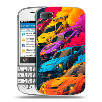 Пластиковый чехол на BlackBerry Q10 с принтом Тачки