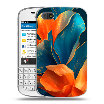 Пластиковый чехол на BlackBerry Q10 с принтом Цветы