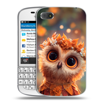 Пластиковый чехол на BlackBerry Q10 с принтом Милая сова