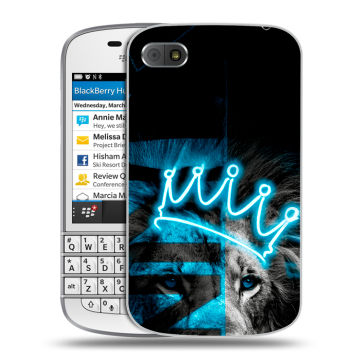 Пластиковый чехол на BlackBerry Q10 с принтом Король лев