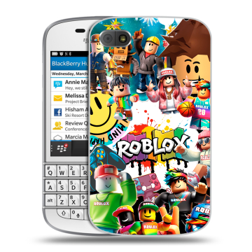 Пластиковый чехол на BlackBerry Q10 с принтом Roblox Роблокс