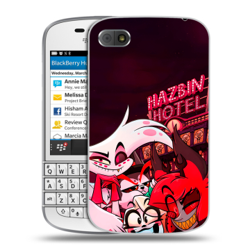 Пластиковый чехол на BlackBerry Q10 с принтом Hazbin Hotel Отель Хазбин Пластиковый чехол на BlackBerry Q10 с принтом Hazbin Hotel Отель Хазбин
