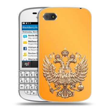 Пластиковый чехол на BlackBerry Q10 с принтом Герб Флаг России