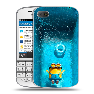 Пластиковый чехол на BlackBerry Q10 с принтом Миньоны