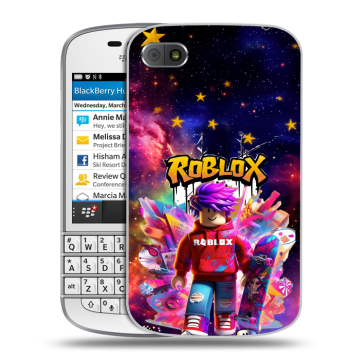 Пластиковый чехол на BlackBerry Q10 с принтом Roblox Роблокс